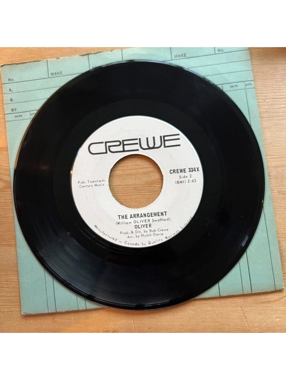 Oliver - The Arrangement/Jean 45rpm VG+ R20